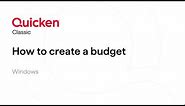 Quicken Classic for Windows - How to create a budget