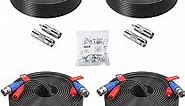 ZOSI 4 Pack 100ft(30M) All-in-One Video Power Cables,BNC Extension Security Camera Cable for CCTV Surveillance Camera DVR System With 4 x BNC&RCA Connector and 100pcs Cable Clips