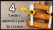 4 LINDOS ADORNOS PARA LA COCINA - Manualidades con reciclaje - Crafts to decorate the kitchen