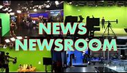 TV studio lighting for LED television weather, newsroom, news set design