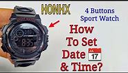 HONHX Digital Sport Watch | How To Set Time, Day of the Week and Date?