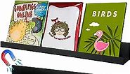 2 Pcs Magnetic Book Shelf for Whiteboard Magnetic Shelf Metal Floating Book Shelves for Kids Room Magnetic Book Display Shelf Magnetic Book Shelf for Kids Room Teacher (Black, 24 x 2.4 x 2 Inch)