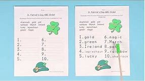 St. Patrick's Day ABC Order Worksheet