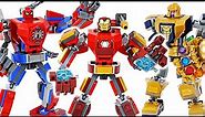 Lego Marvel Iron Man, Spider-Man, Thanos Mech Robot! Board a heavy suit! | DuDuPopTOY