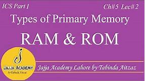 Types of Primary Memory| RAM vs ROM| DRAM vs SRAM