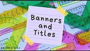 EASY BANNER IDEAS for HEADINGS AND SCHOOL NOTES 💜 EASY WAYS TO WRITE TITLES