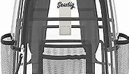 seastig Clear Backpack Rolling Backpack for Kids 18in Double Handle Wheeled Backpack Children Luggage for School, Travel