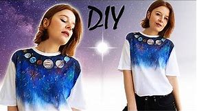Galaxy Solar system Hand Painted t-shirt /step by step tutorial
