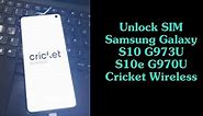 Unlock Samsung Galaxy S10 G973U and S10e G970U Cricket Wireless Success