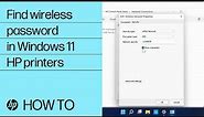 How do I find my wireless password in Windows 11 | HP Printers | HP Support