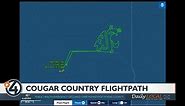 Pilot marks WSU Cougar logo over Palouse on flight tracker