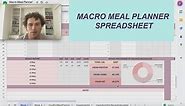 Macro Meal Planner Spreadsheet with Recipe Calories Calculator (Healthy Lifestyle)