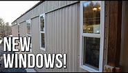 Mobile Home Window Replacement - Kinro Low-E Vinyl Windows on Aluminum Metal Siding Home