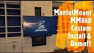 MantelMount MM860 & Samsung Frame TV Custom Install & Demo!! Motorized Drop Down & Swivel TV Mount