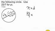 Circumference Of A Circle - Using 22/7 For Pi