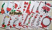 50 RED BORDER DESIGNS/PROJECT WORK DESIGNS/A4 SHEET/FILE/COVER/FRONT PAGE DESIGN FOR SCHOOL PROJECTS