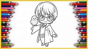 Coloring Harry Potter | Harry Potter & Hedwig New Coloring Pages | Draw and Colors