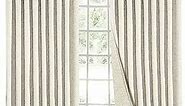 Extra Wide Blackout Curtains 120 inches Wide, Pinch Pleated Faux Linen Curtain for Large Room, 70% Blackout Curtains 84 inch Long (Unlined, 120" W x 84" L, 1 Panel, Beige)