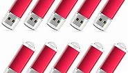 RAOYI 10 Pack 64GB USB Flash Drive USB 2.0 Memory Stick Thumb Drive Pen Drive Jump Drive-Red