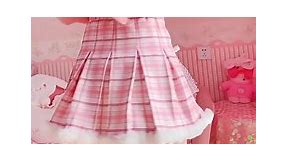 paloli Pink Plaid Pleated Skirt
