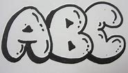 How To Draw Bubble Letters - All Capital Letters