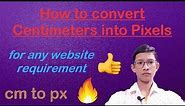 How to convert centimeters into pixels. | How to resize photo according to any website requirements.