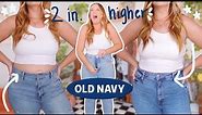 trying on old navy's NEW "highest high rise" jeans! (OMG)