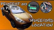Peugeot 207 obd/fuse location
