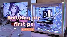 Building my first gaming pc + desk setup | white aesthetic 🤍💕, RTX 4070 Ti