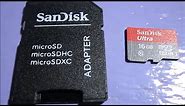 SanDisk Ultra Class 10 UHS-I 16GB microSDHC memory card with Adapter Review & Speed Test