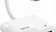 Lightning to HDMI Adapter,iPhone to HDMI Adapter,Digital AV Adapter(No Need Power) HDTV Video & Audio Sync Screen Connector.Compatible iPhone/iPad.