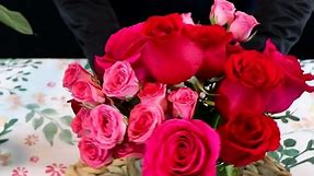 Hot Pink Roses and Hot Pink Spray Roses