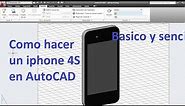 Como hacer un iphone 4S en AutoCAD basico PARTE 1