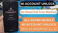 Mi Note 11 Mi Account Unlock / Redmi Note 12 Pro Mi Cloud Bypass MiUi 13 Android 11 & 12/ UnlockTool