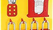 TRADESAFE Lockout Tagout Station With LOTO Devices - Lock Out Tag Out Kit Board With 4 Pack Safety Lock Set, Hasp For Padlocks, 20 Do Not Operate Tags For Lockout Safety Supply, OSHA Compliance