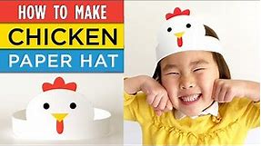 Printable Chicken Craft Ideas - Easy Chicken Costume - Printable Farm Animal Party Hat