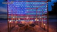 American Flag Lights with 390 Super Bright Led and 8 Fantastic Modes, Waterproof Flag Net Light of the United States, Hanging Ornaments for Christmas Party Independence Day, Memorial Day, July 4th