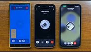 Samsung Galaxy S23U vs iPhone 14 ProMax vs iPhone 13 ProMax Snapchat, WhatsApp, Signal Incoming Call