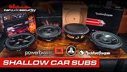 12" Shallow Mount Car Subwoofers: JBL, JL Audio, Powerbass, Rockford Fosgate | Car Audio & Security