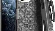 for Apple iPhone 11 Case with Belt Clip Holster, Kickstand Slim Cover Phone Case for iPhone 11 - Black