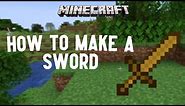 Minecraft | How To Make A Wooden Sword In Survival Mode | PSGamerz