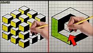 3d Drawings on Graph Paper (with easy steps) 😱
