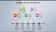 9.Create 5 year TIMELINE infographic|Powerpoint Presentation|Graphic Design|Free Template