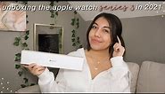 apple watch series 3 unboxing + set-up!! | 38mm, silver/white sport band