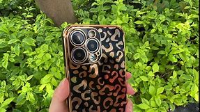 Case for iPhone 13 Pro Max Case Leopard, Cute Gold Animal Cheetah Print Pattern [Not Rub-Off], Luxury Plating Edge Soft Rubber Bumper Full Shockproof Protective Cover for Women Men, Blue Gray