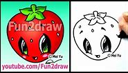 Art Lessons - Easy Things to Draw - Strawberry | Fun2draw | Online Art Tutorials