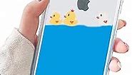 JIATAY Liquid iPhone 6Plus 6sPlus Case Clear, Camera Lens Protector Hard Case Protective Bumper 3D Blue Flowing Bling Cover for Girls Women Men (Three Ducks, iPhone 6 Plus/ 6s Plus)