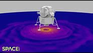 Apollo 12 moon landing simulated by supercomputer to study rocket plume effects
