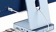 USB C Hub for iMac 24 inch 2021/2023, Minisopuru iMac USB Hub Support M.2 NVMe SSD, iMac Accessories for iMac M1/M3, iMac USB Adapter with USB C 10Gbps, USB A 3.2, SD/TF, M.2 SSD (Not Included), Blue.