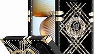 CCSmall Classic Square Phone Case for Google Pixel 6A with Ring Kickstand, Luxury Elegant Metal Decoration Corner Soft TPU Women Case Cover for Google Pixel 6A BF Plaid Black